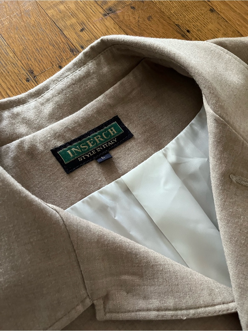 Men's Light Beige Single-Breasted Driving Coat by Inserch